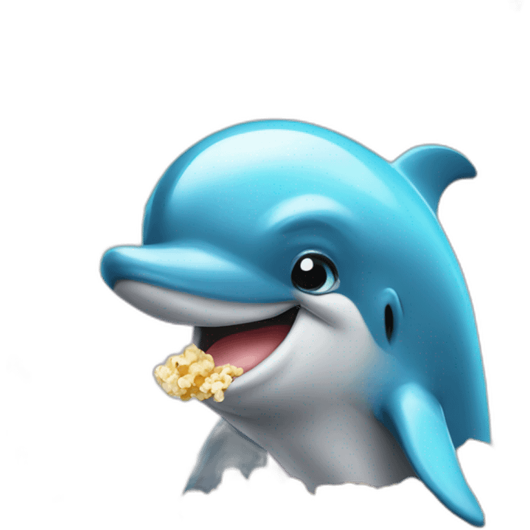 dolphin-eating-popcorn emoji