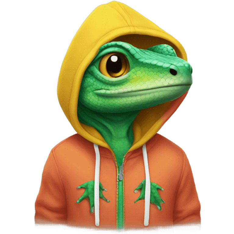 lizard with a hoodie on  emoji