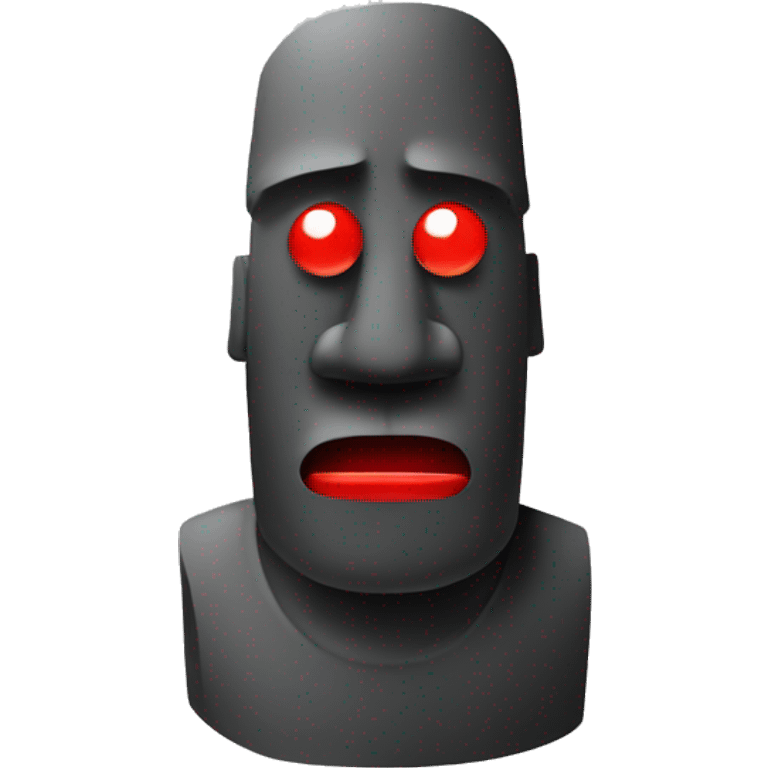 Moai smoking red eyes emoji