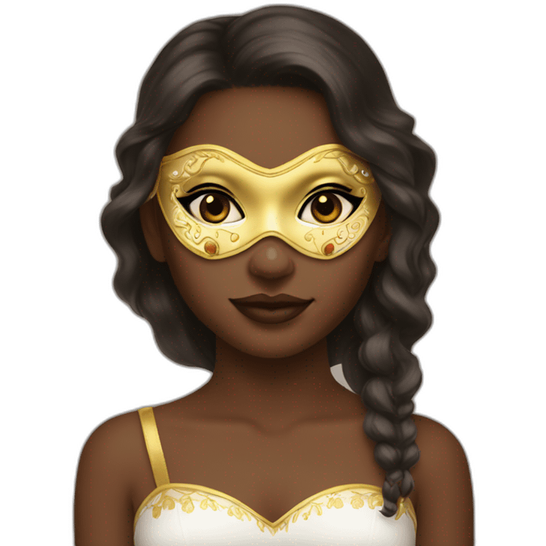 girl mardi gras mask neutral skin emoji