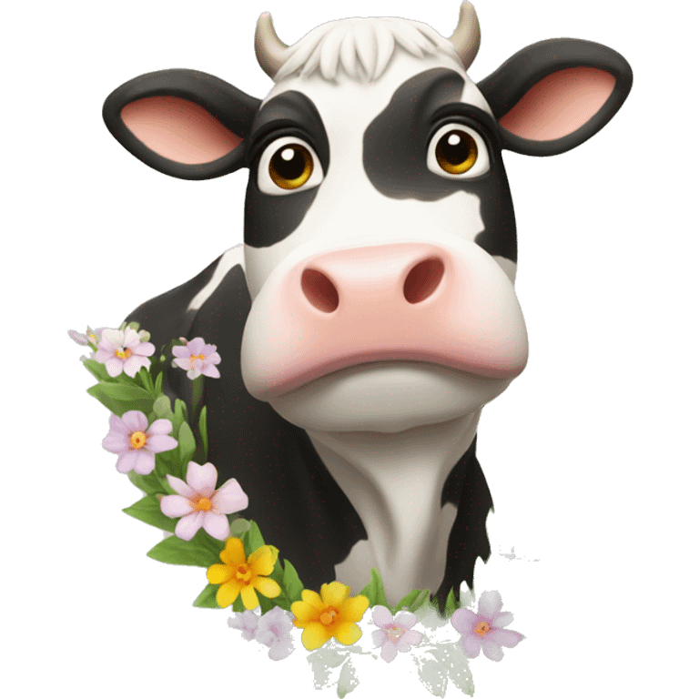 Cow with flowers emoji