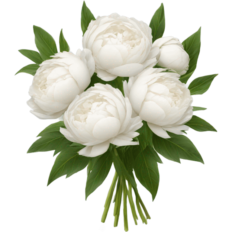 White peonies bouquet  emoji