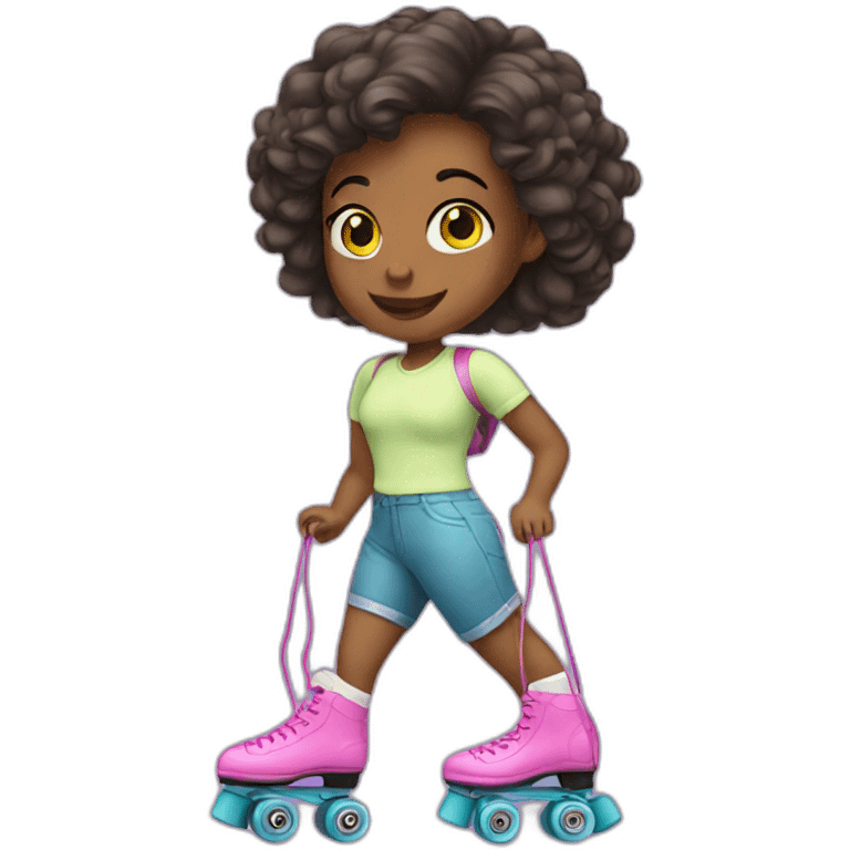 Girl with roller skates emoji