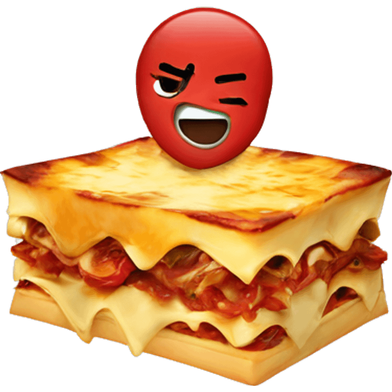 Punching a lasagne emoji