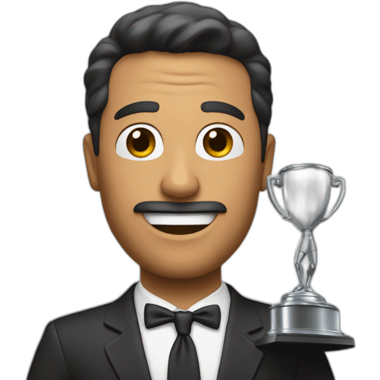 television game show host holding a trophy emoji