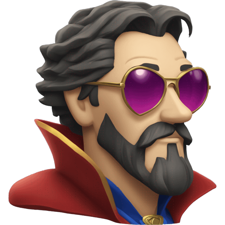 doctor strange having long beard and heart shaped sunglasses emoji