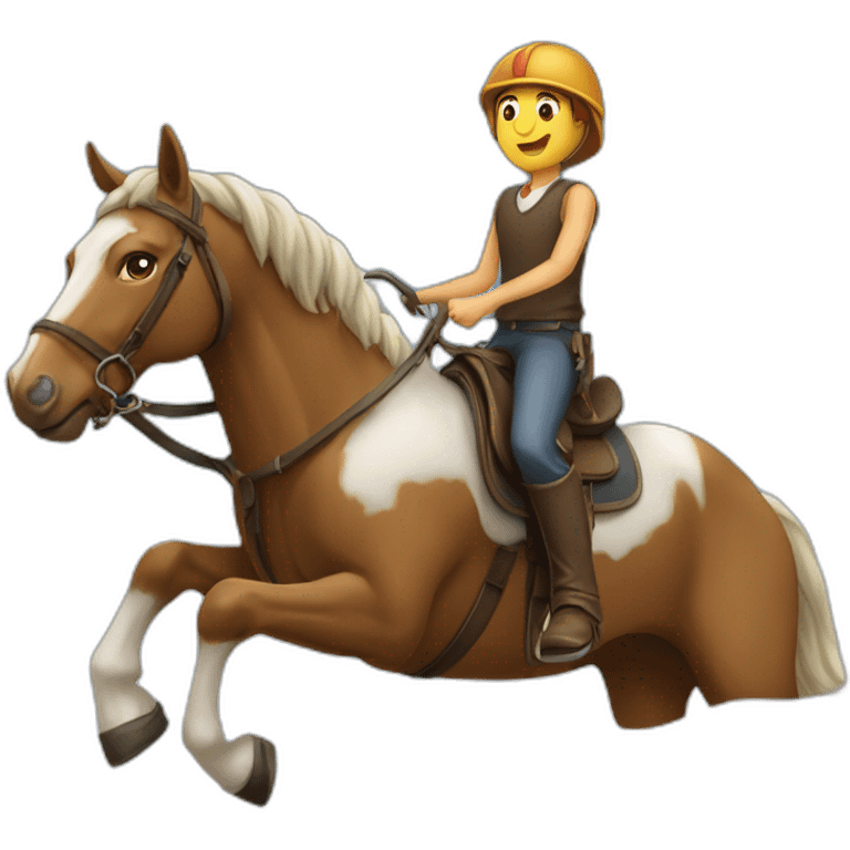 Humain sur cheval qui saute emoji