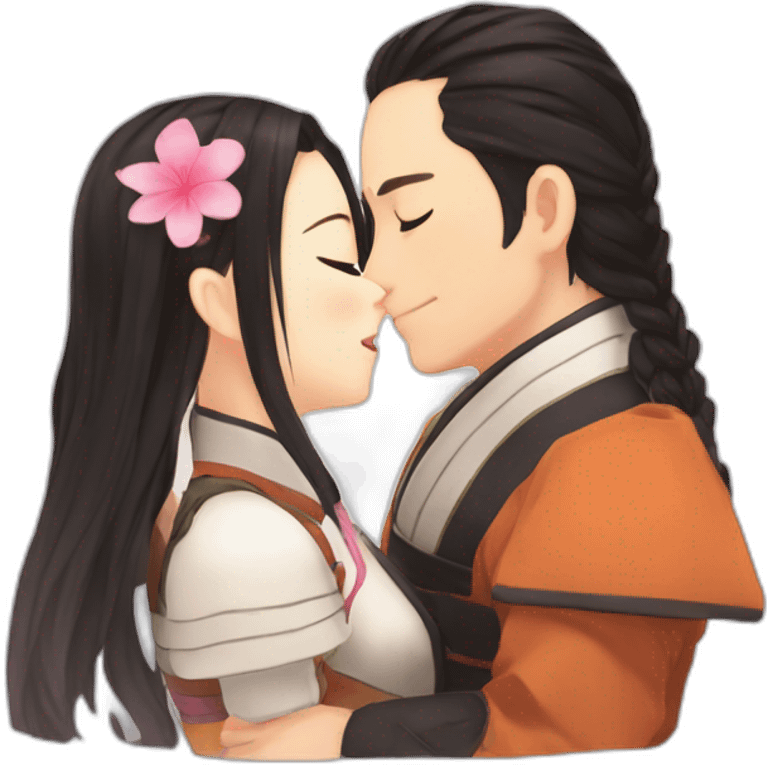 Zenitsu kissing Nezuko emoji