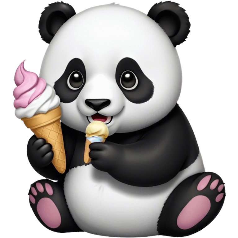 Panda eating ice cream emoji