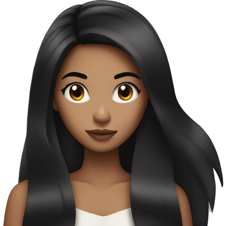 girl wearing makeup with long black hair  emoji