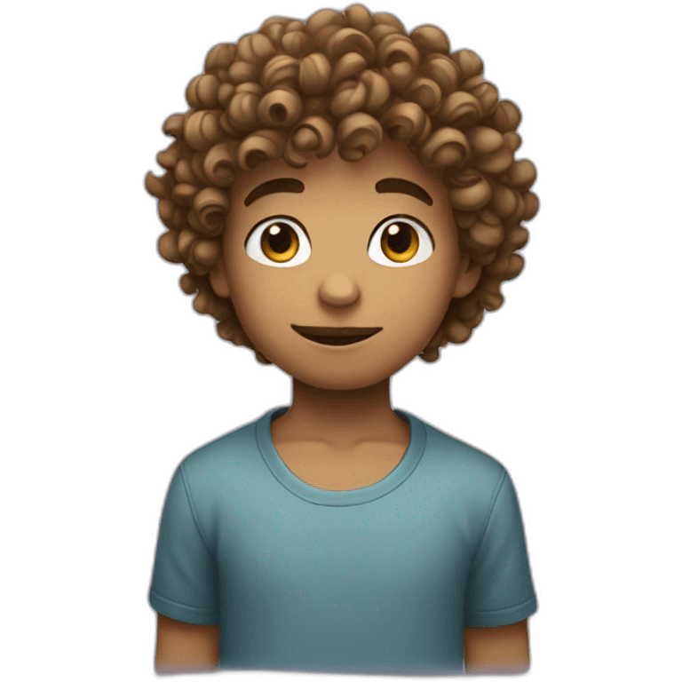 Curly cute boy emoji