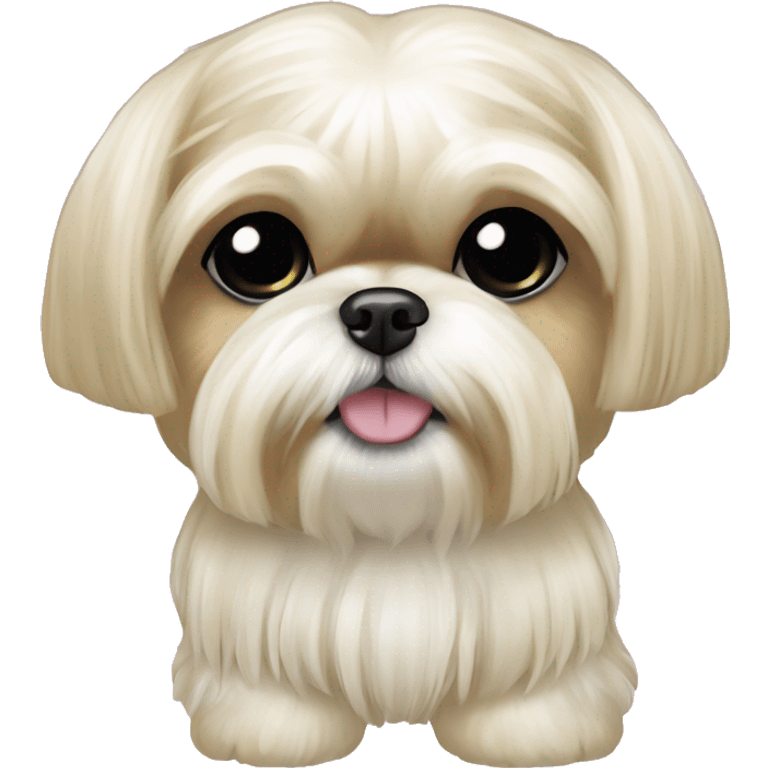 golden cream shih tzu white girl cute medium hair goth bow emoji