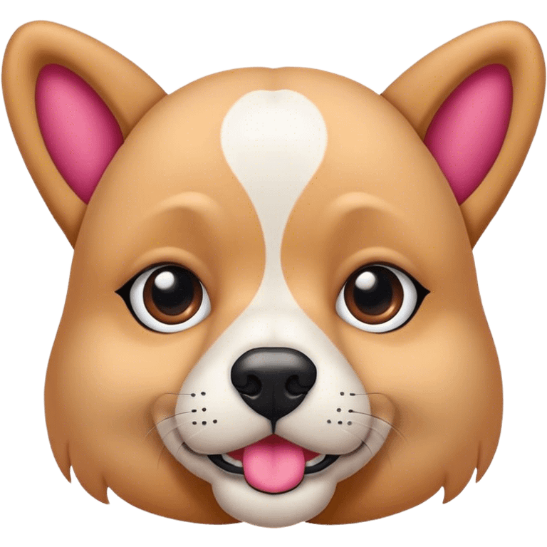 perro con anteojos rosas emoji