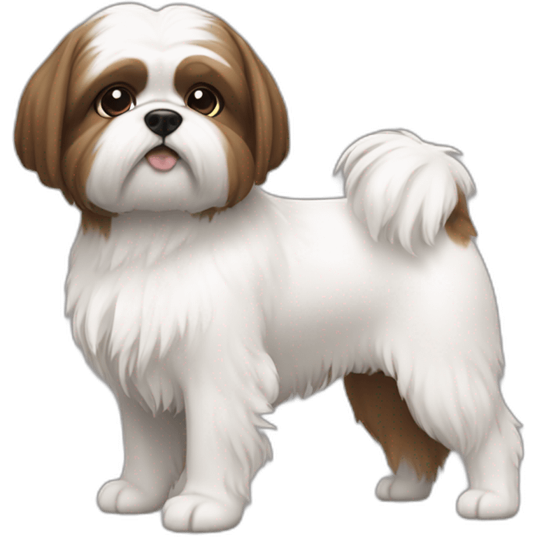 Shitzu dog female white and brown emoji