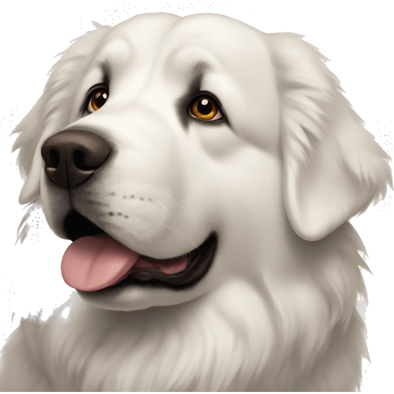 Great Pyrenees with a little brown on its ears emoji