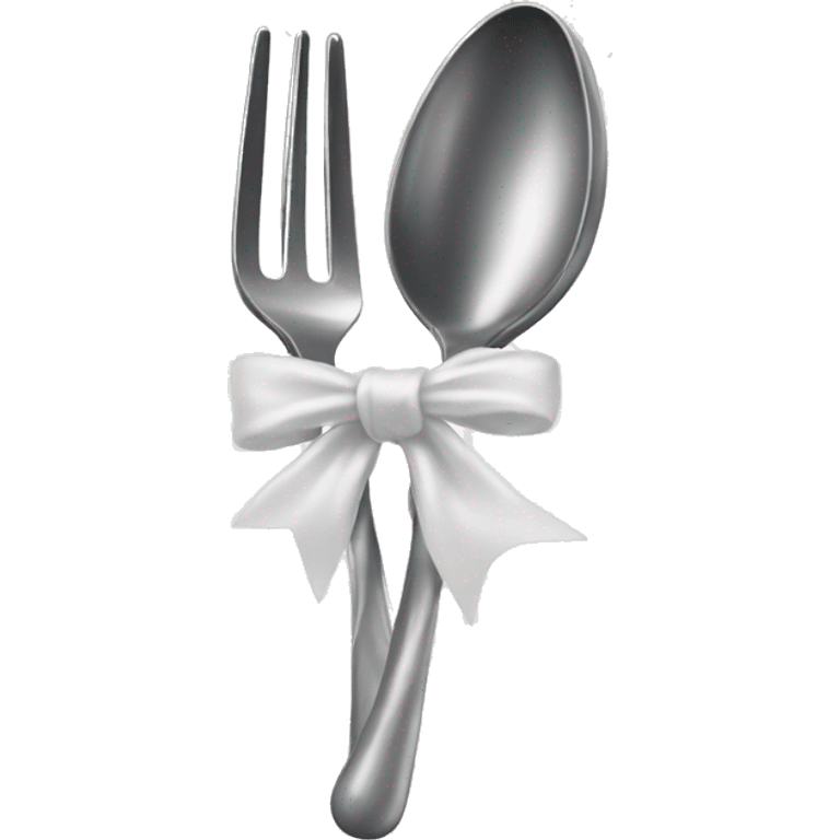 Elegant spoon with white bow emoji