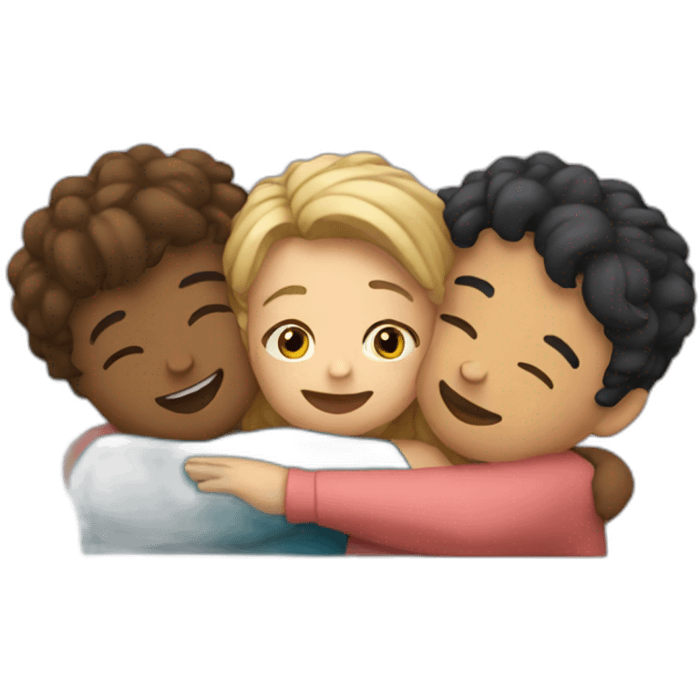 3 friends hugging  emoji