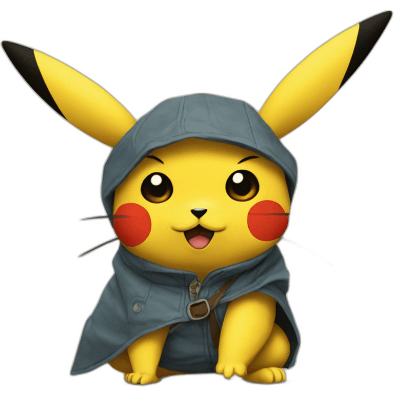 Pikachu in style of picasso emoji