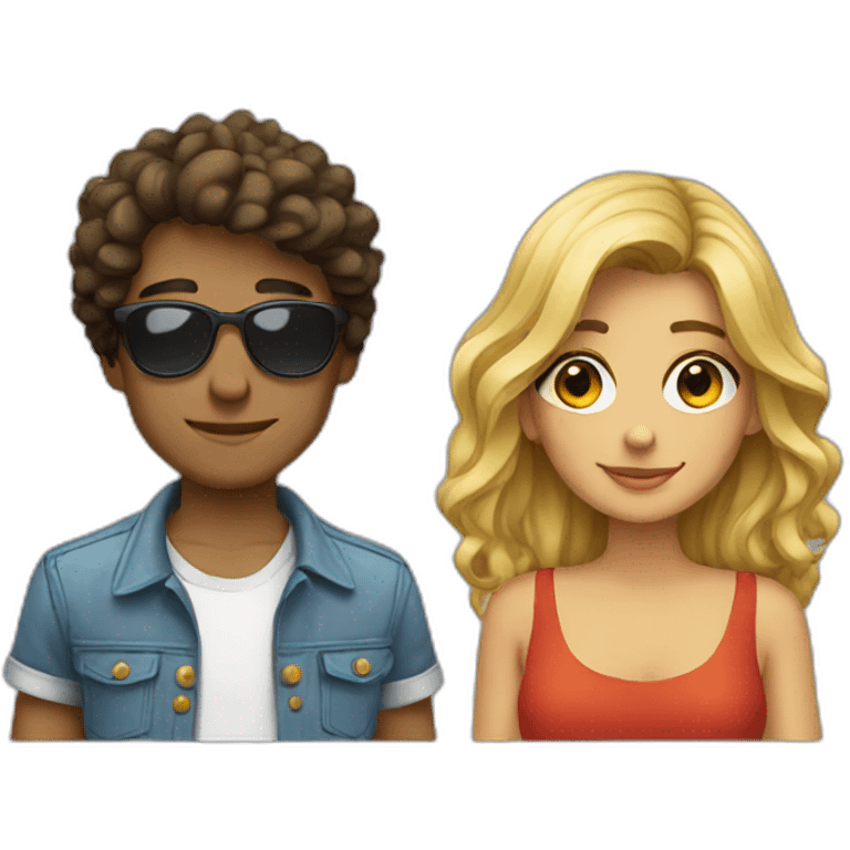 italian young cool couple emoji