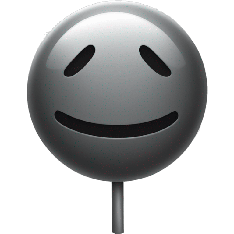 a glossy spherical monochromatic lollipop emoji