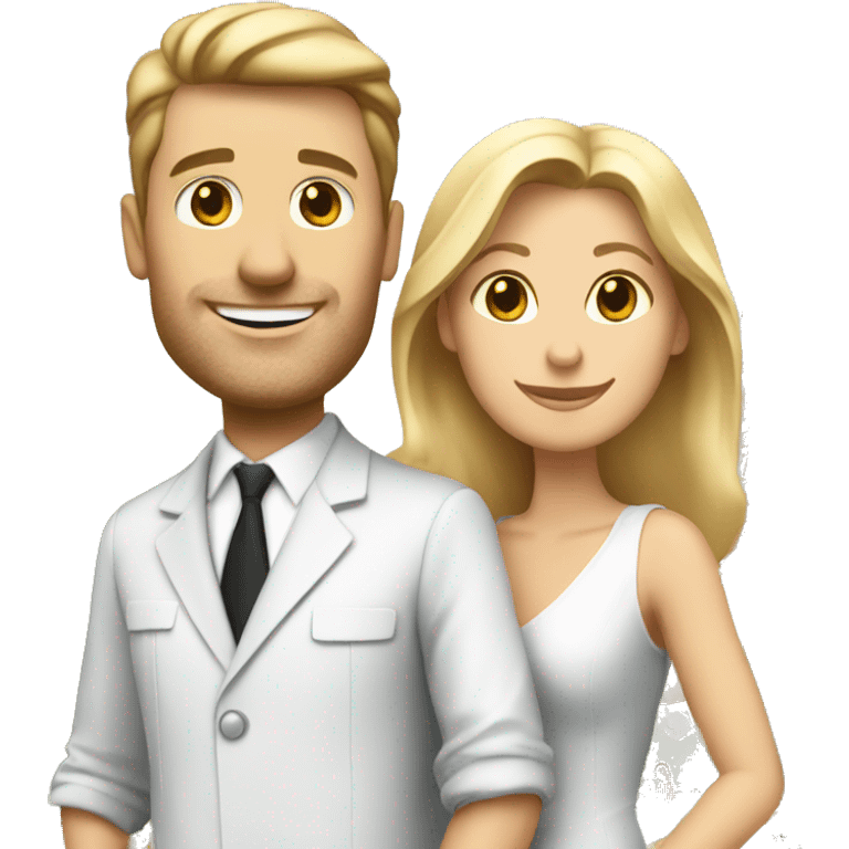 White man and white woman in front of Eiffel tower  emoji