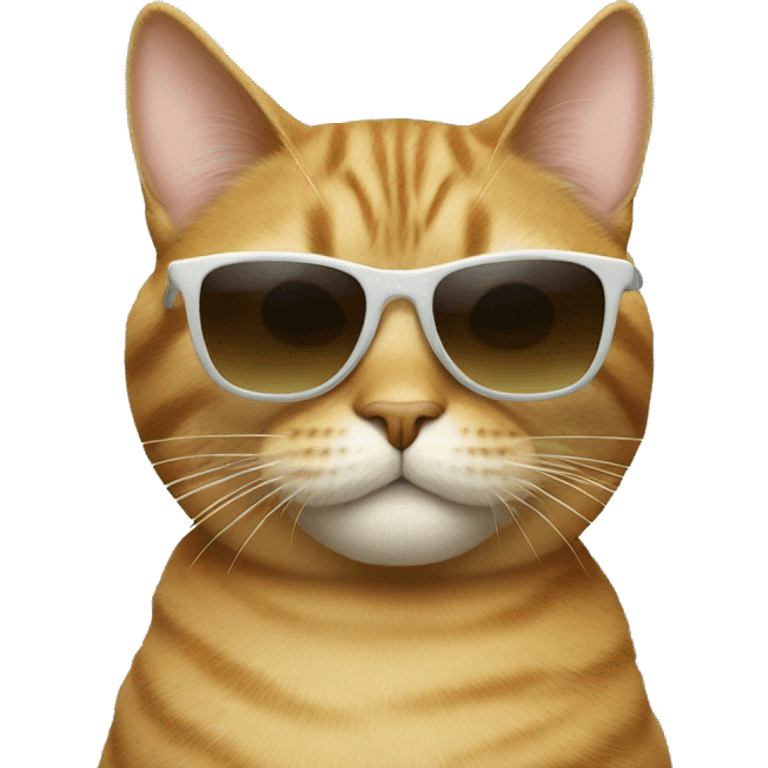 Cat with sunglasses drinking starbucks emoji