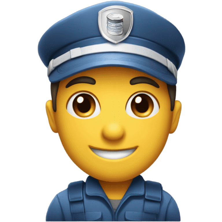 Smiling mail carrier with can of raid  emoji