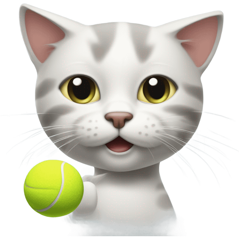 Cat play Tennis  emoji