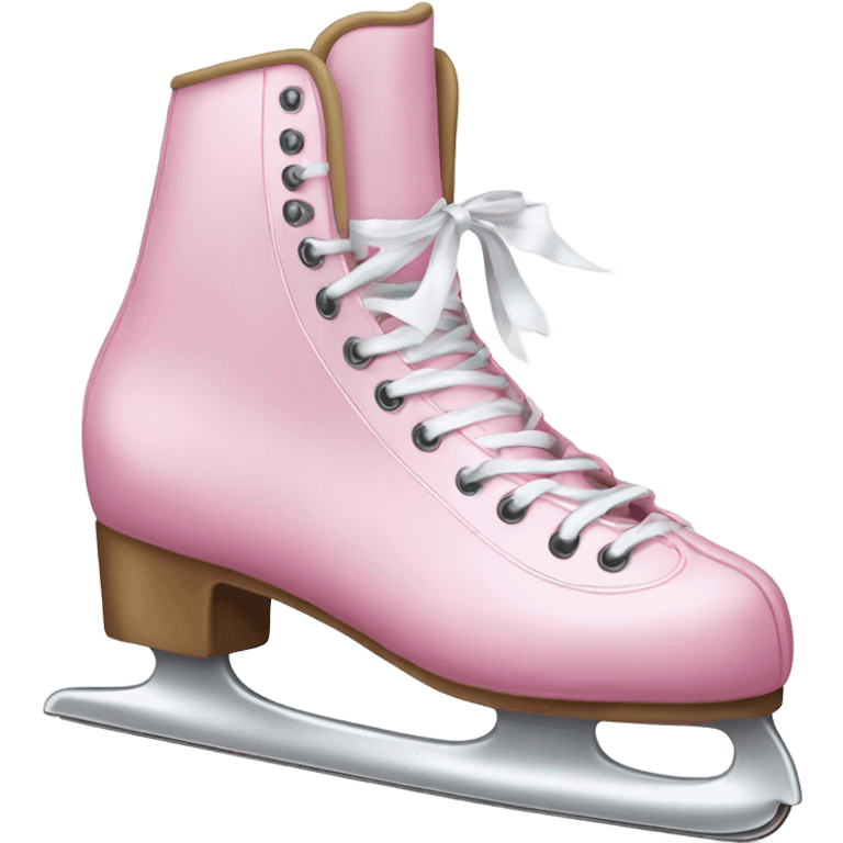 pink ice skates with a white bow around them emoji