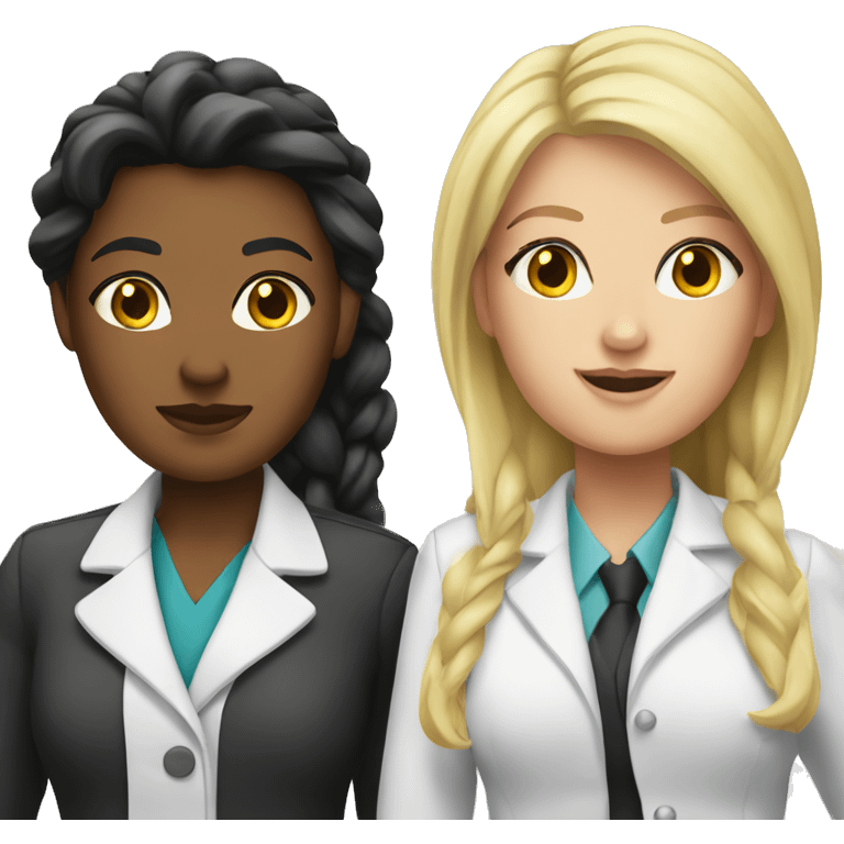 Blonde Lawyer and brunette doctor bestfriends emoji