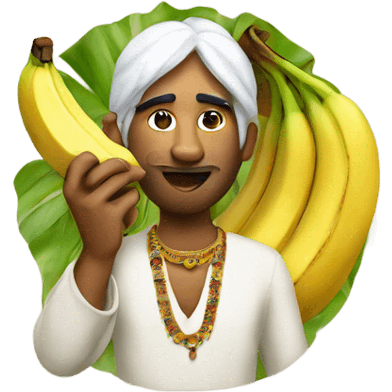 Indian eating a banana emoji