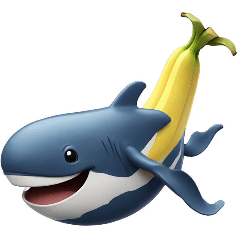 Banana riding a humpback whale emoji