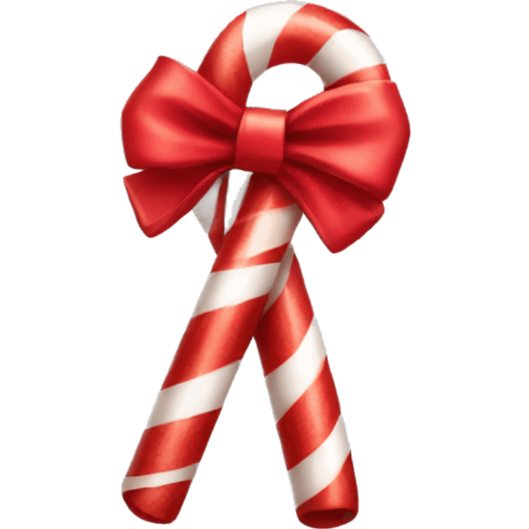 candy cane red bow emoji