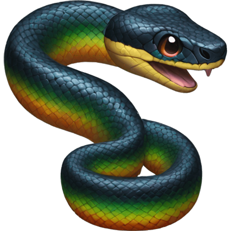 black rainbow snake emoji