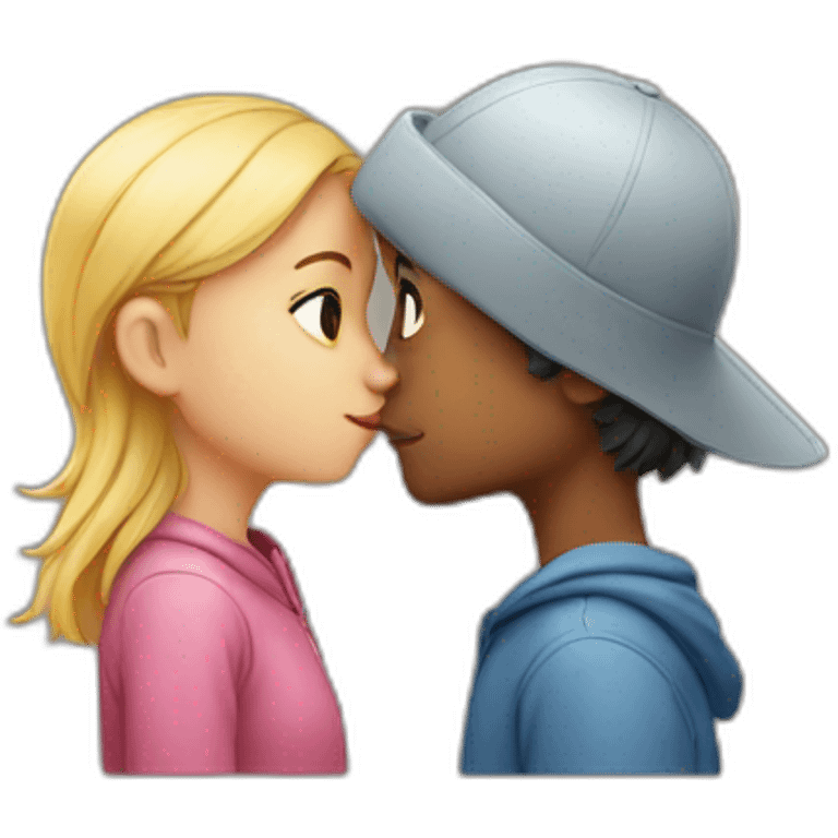 Girl and boy kissing emoji