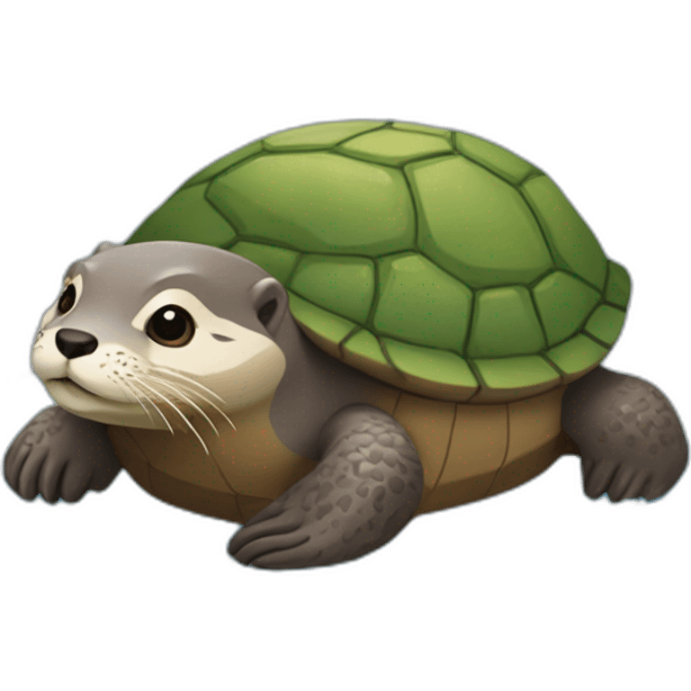 Loutre sur un tortue emoji