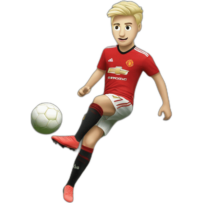 blonde manchester united player kicking emoji