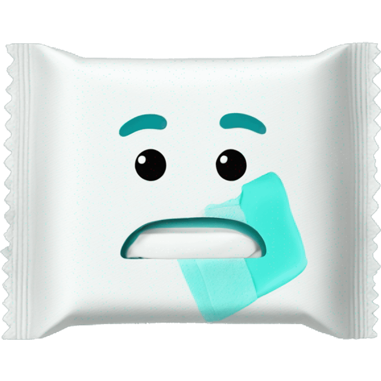 White and teal Wipes emoji