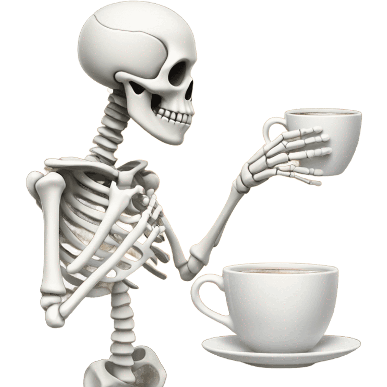 Skeleton with coffee emoji