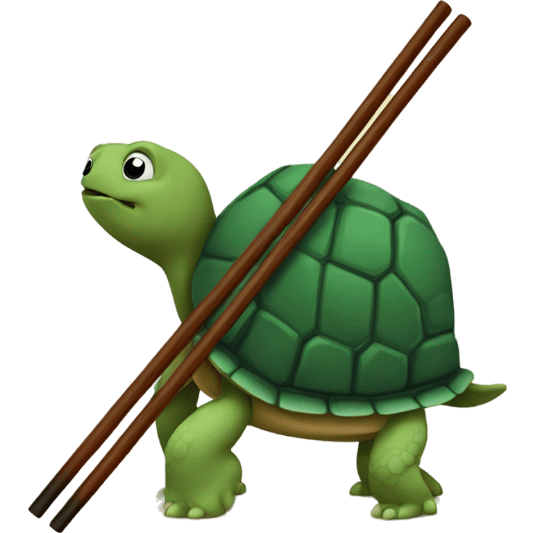 Turtle and chopsticks emoji