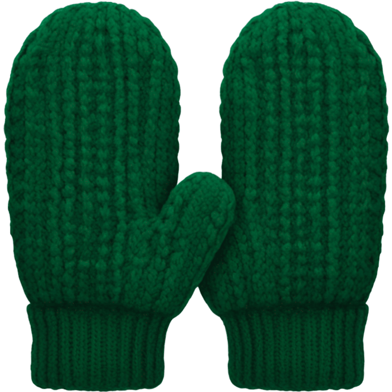 Dark green knitted mittens emoji