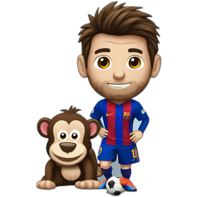 Messi the soccer player with a monkey emoji