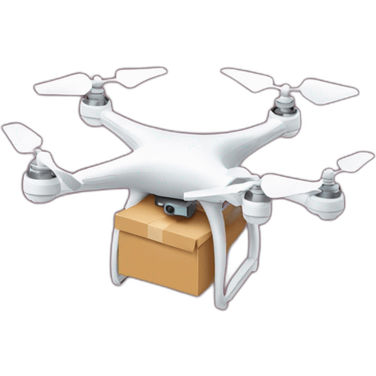 Delivery drone with a delivery box emoji