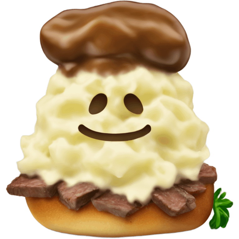 Pepper steak mashed potatoes  emoji