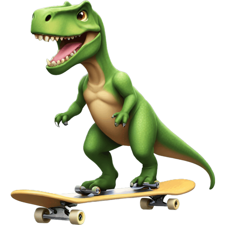 trex riding on a skateboard emoji