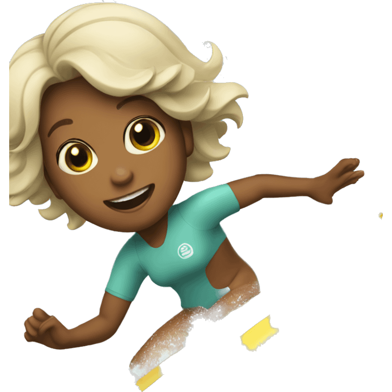 Girl surfing on wave emoji