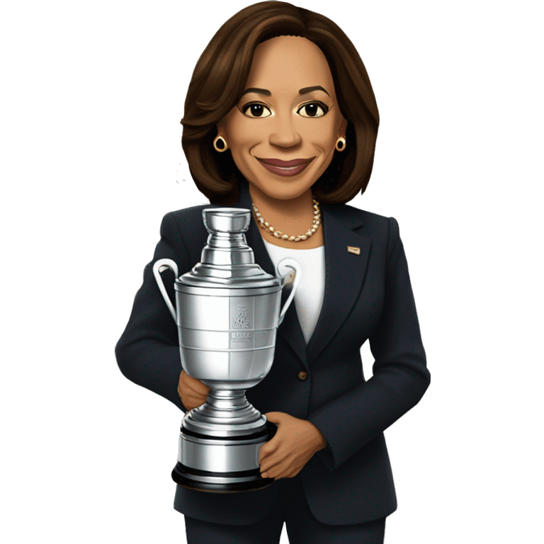 Kamala Harris with a Stanley cup  emoji