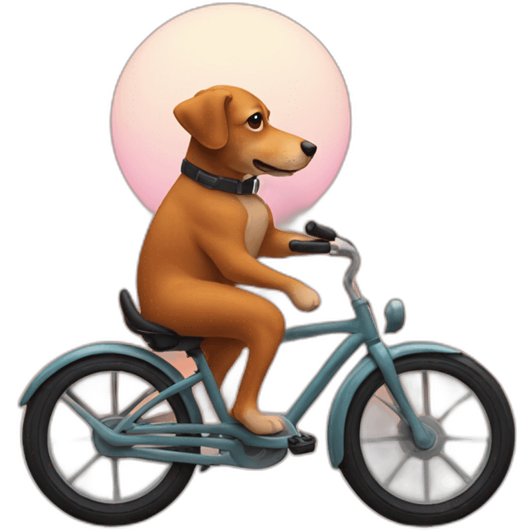 Human dog riding a bike sunset emoji