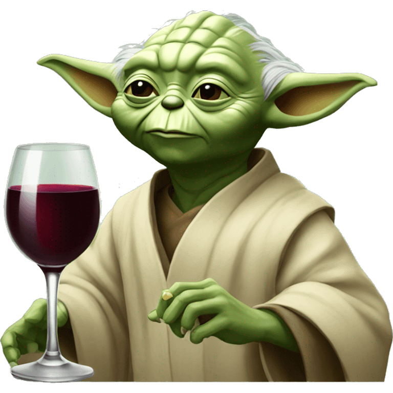 yoda drinking red wine emoji