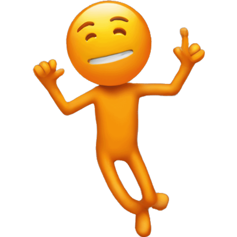 orange stickman is playing computer emoji